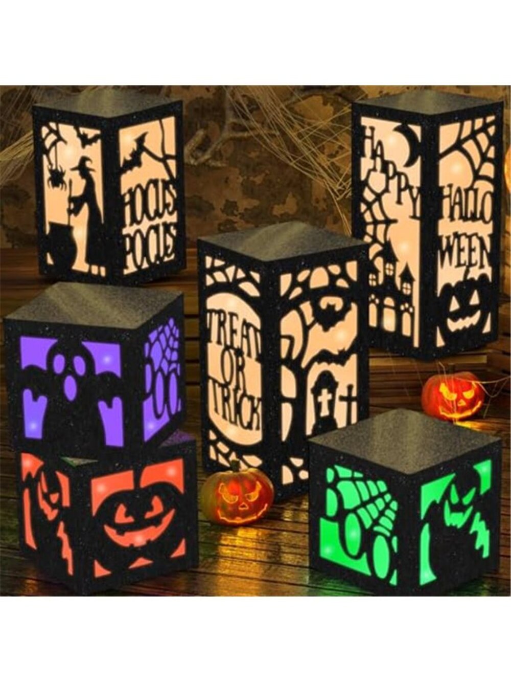 6 Pcs Halloween Table Decorations Indoor Table Centerpieces Boxes